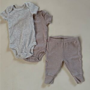 Carter’s Ribbed Stripe Set – Newborn (3-Piece Bundle)